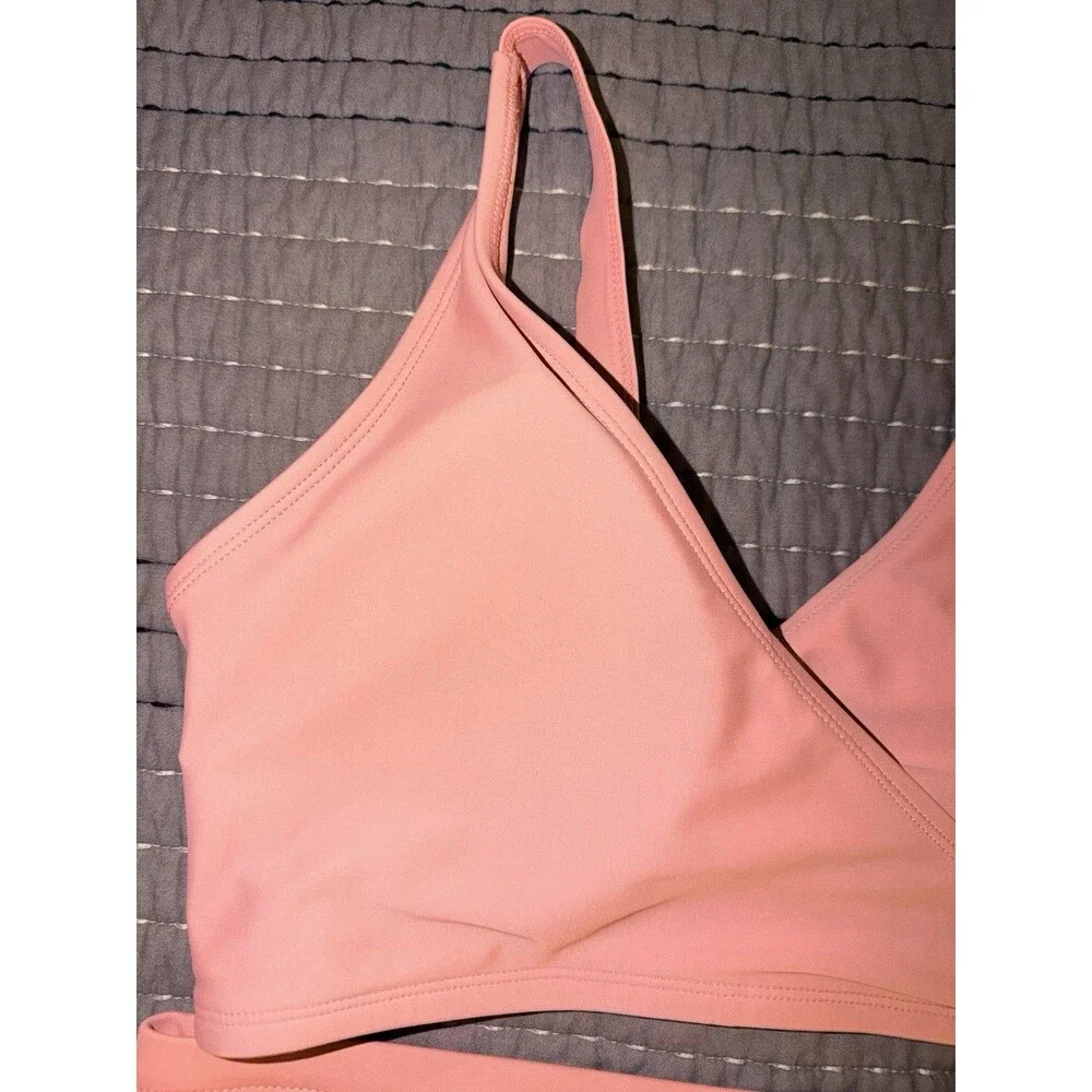 Kindred Bravely Maternity Nursing Crossover Bikini Top High Rise Bottom Set Sz L